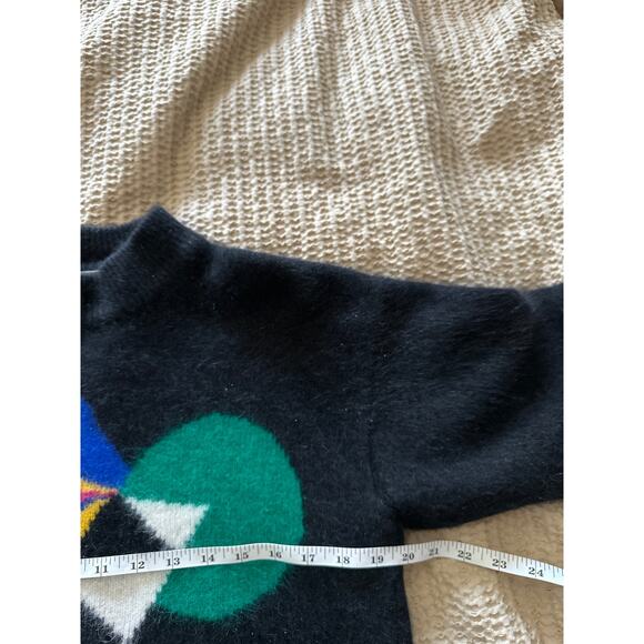 Vintage Angora Lambs Wool Geometric 80s Sweater Rafella Medium - Picture 6 of 6